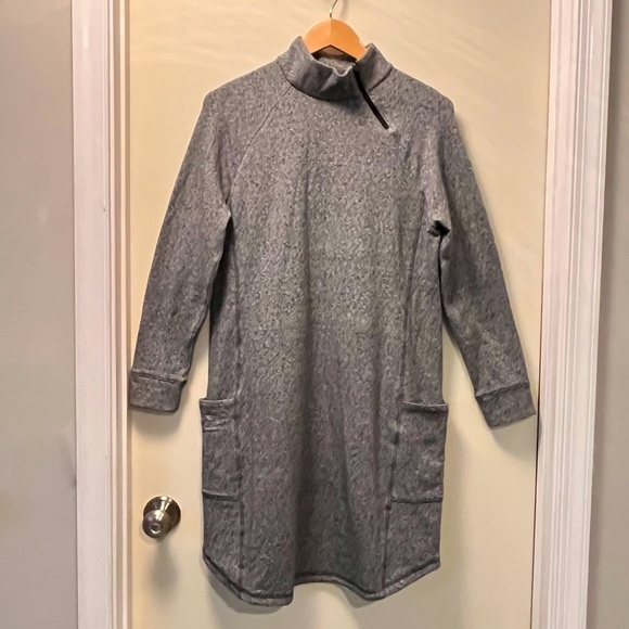 Talbots Asymmetrical zip terry dress Gray - MP with pockets! - Picture 3 of 12